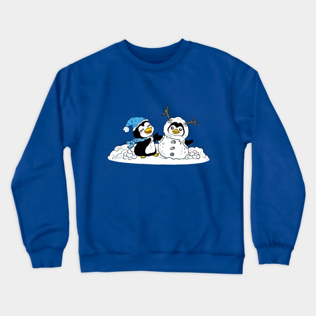 Penguin couple in snow Crewneck Sweatshirt by doodletokki